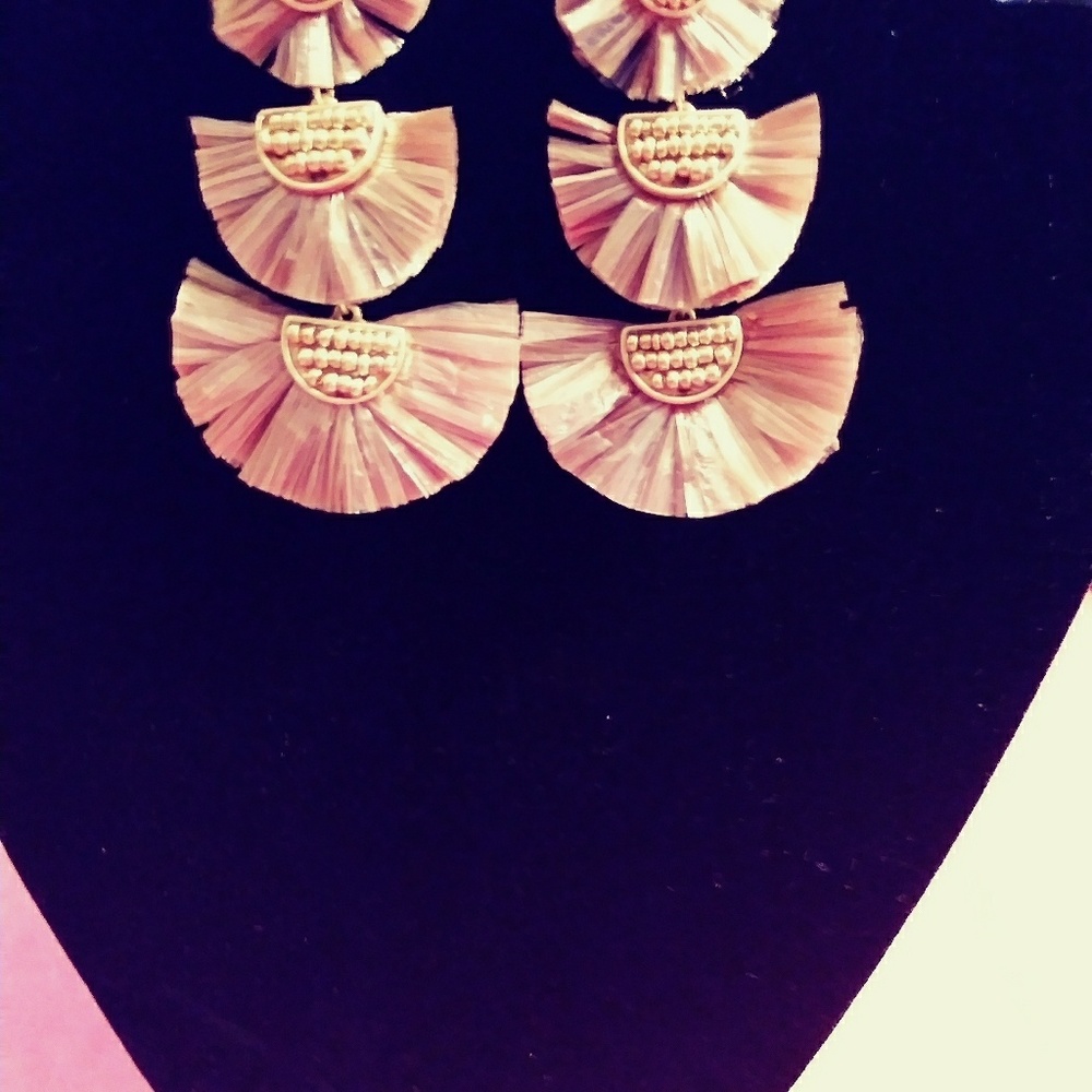 Beautiful 3-Tiered Earrings with Gold Accents.